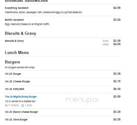 Bucky's Cafe - Portage, MI menu_pic