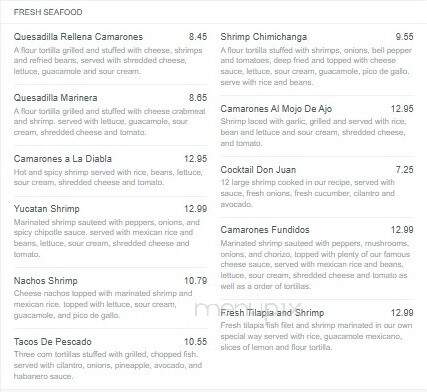 Don Juan Authentic Mexican Restaurant - Hot Springs, AR menu_pic