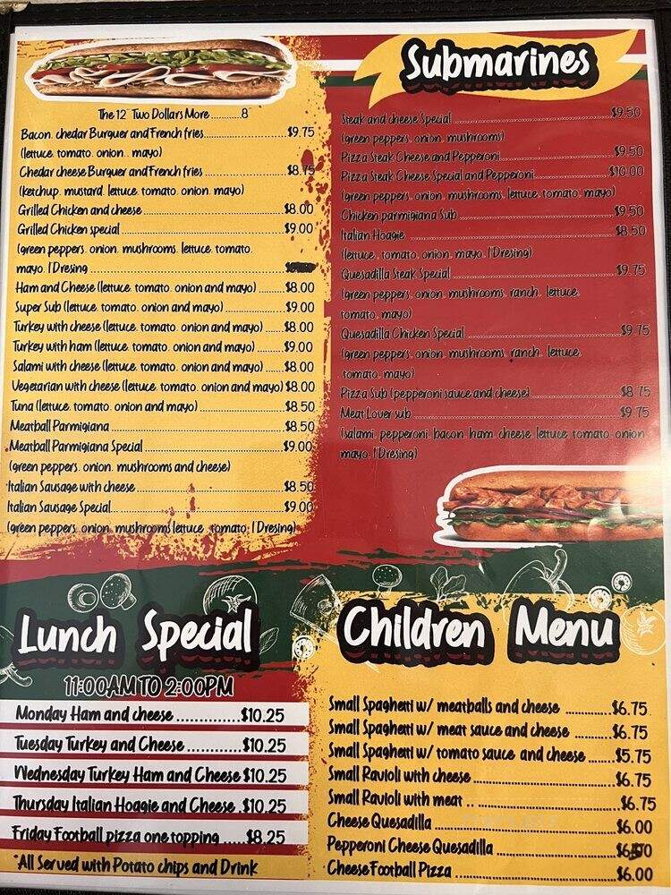 Vinny's Pizza & Subs - Belhaven, NC menu_pic