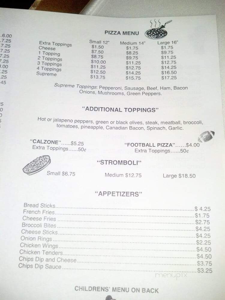 Vinny's Pizza & Subs - Belhaven, NC menu_pic
