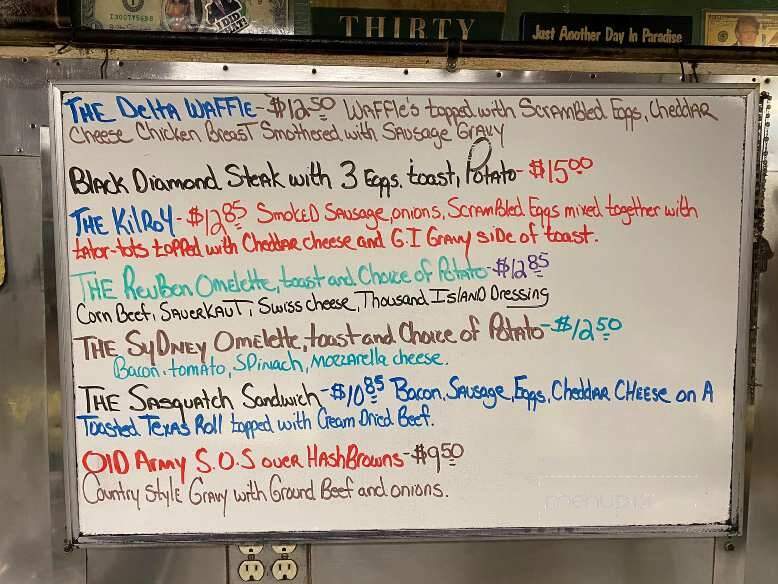 Letterman's Diner - Kutztown, PA menu_pic
