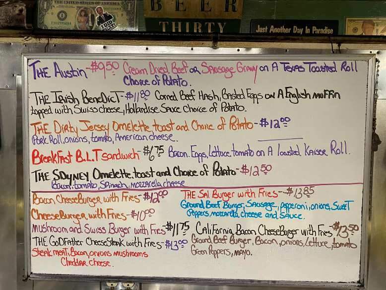 Letterman's Diner - Kutztown, PA menu_pic