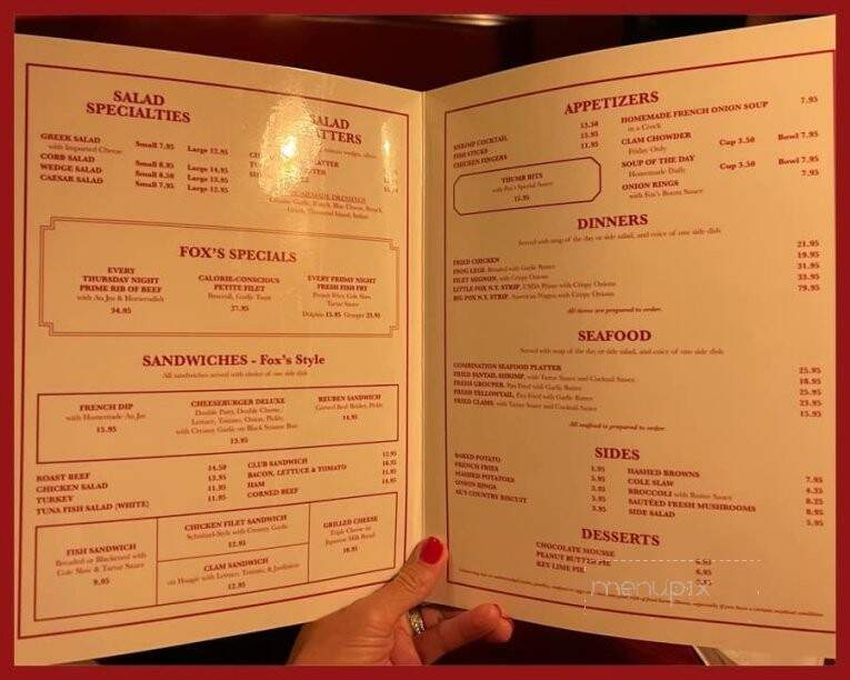 Fox's Lounge - South Miami, FL menu_pic