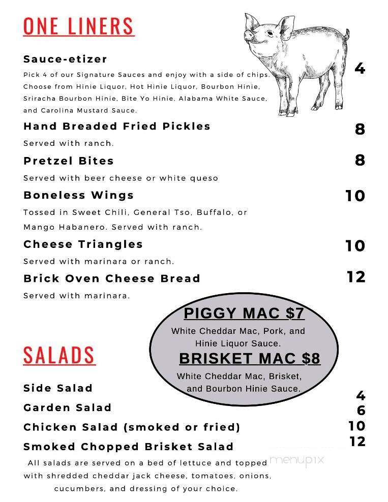 Hinie's BBQ - Lawrenceburg, TN menu_pic