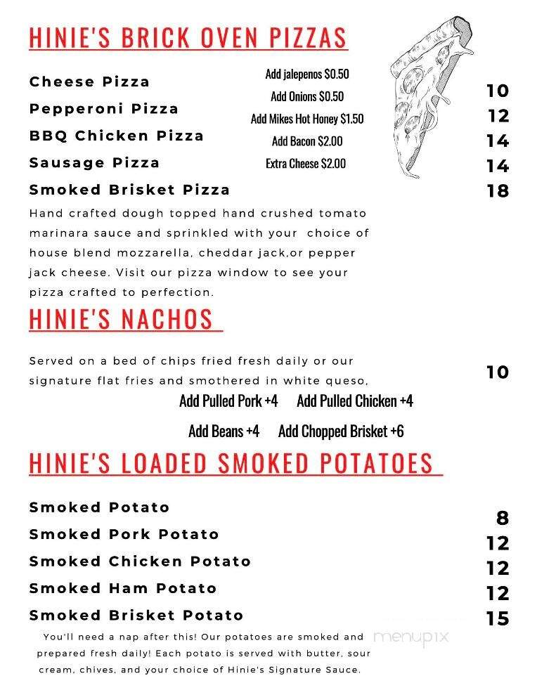 Hinie's BBQ - Lawrenceburg, TN menu_pic