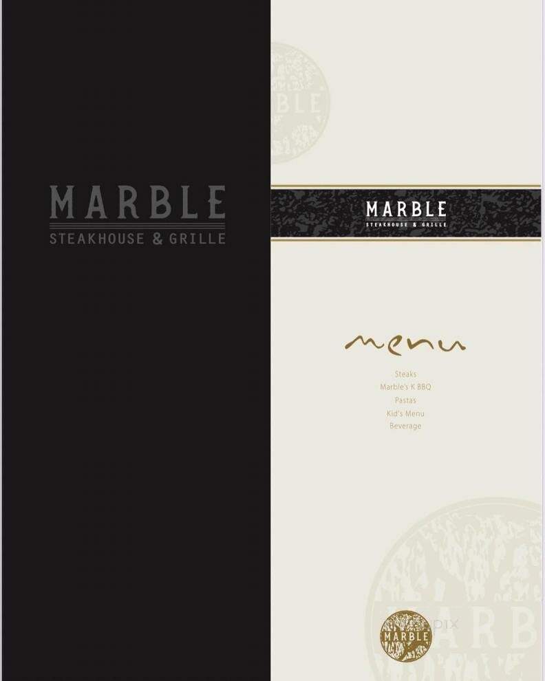 Marble Steakhouse & Grille - Irvine, CA menu_pic