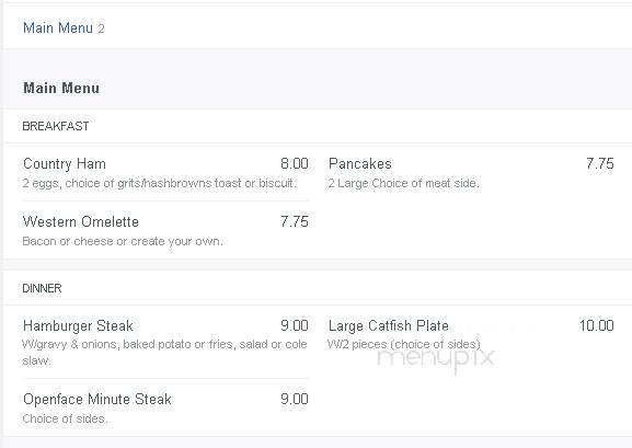 Michelle's Place - Hamilton, MS menu_pic