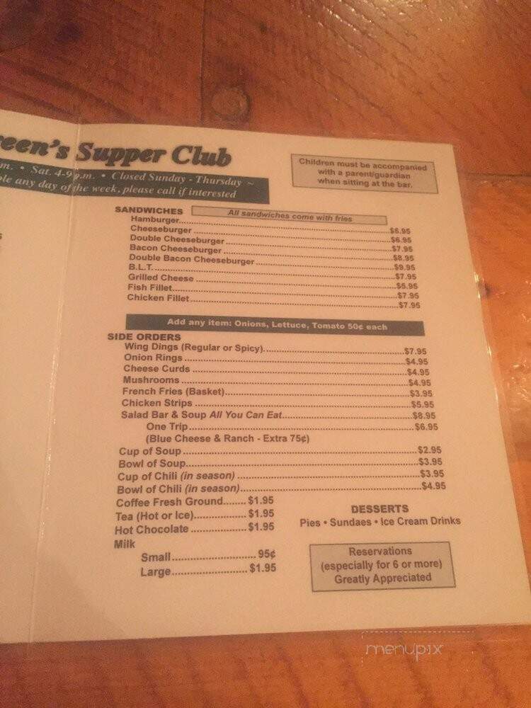 Evergreens Supper Club - Black River Falls, WI