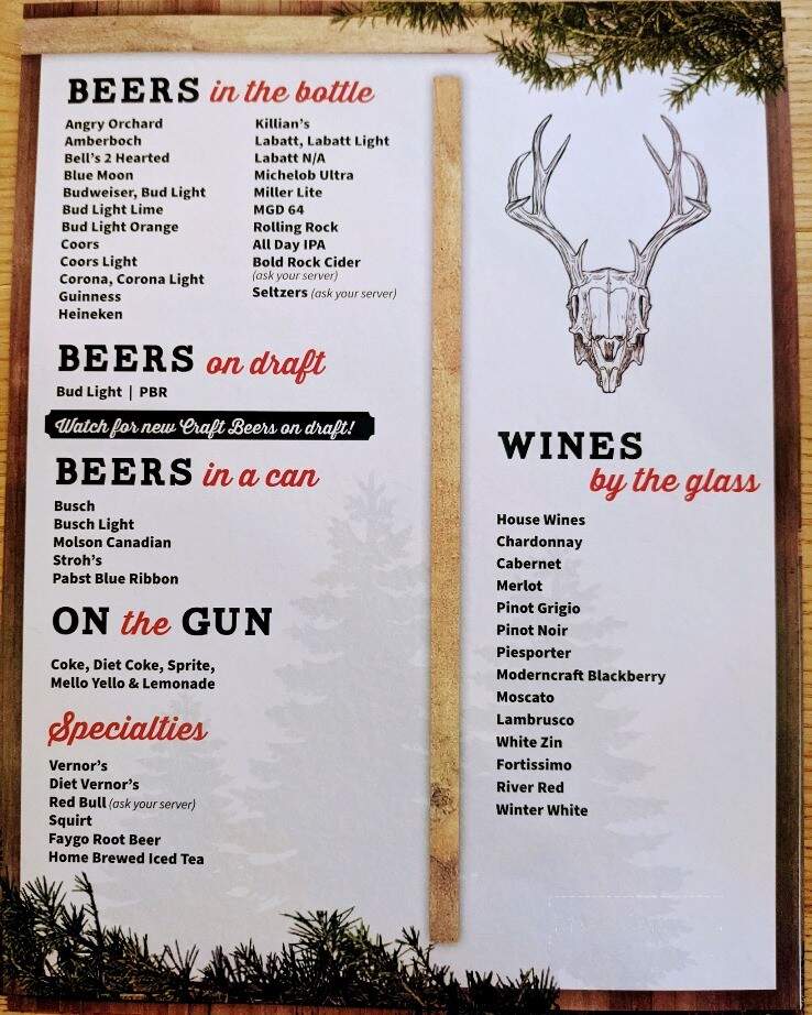 Hilltop Bar - Oscoda, MI menu_pic