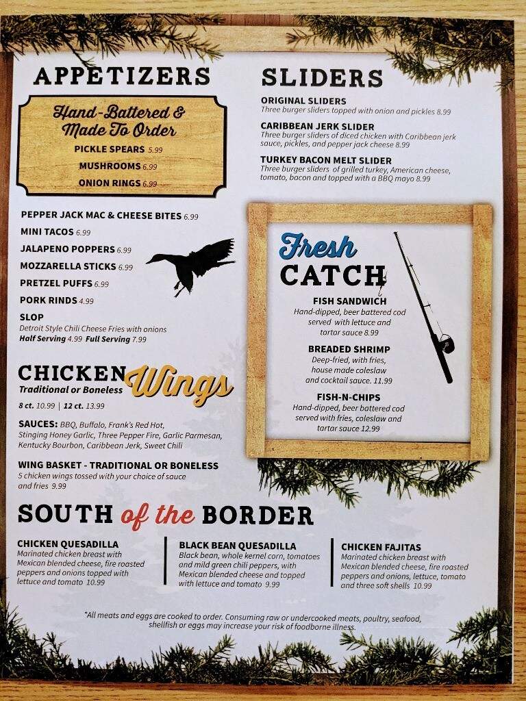 Hilltop Bar - Oscoda, MI menu_pic