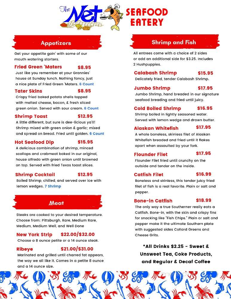 The Net Seafood Eatery - Franklin, NC menu_pic