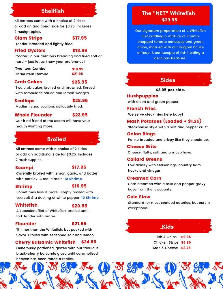 The Net Seafood Eatery - Franklin, NC menu_pic