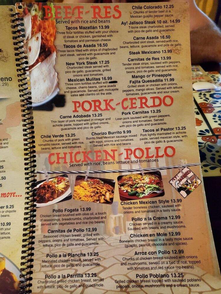 Ay Jalisco - Sebastian, FL menu_pic