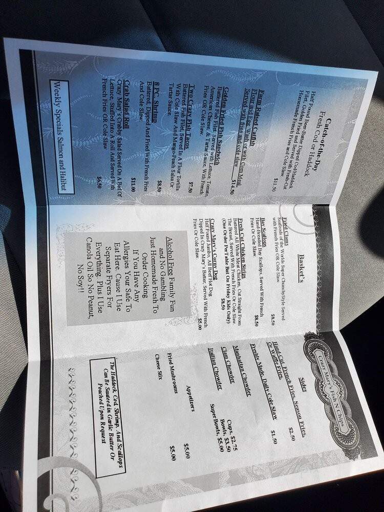 Crazy Mary's Fish & Chips - Billings, MT menu_pic