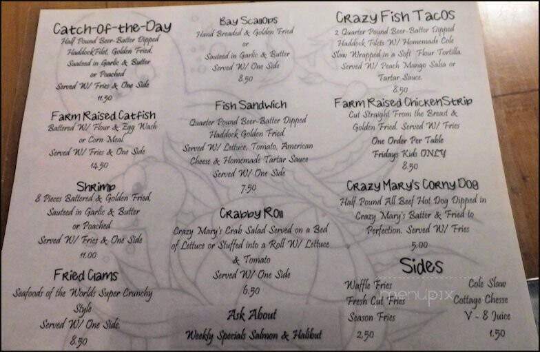 Crazy Mary's Fish & Chips - Billings, MT menu_pic