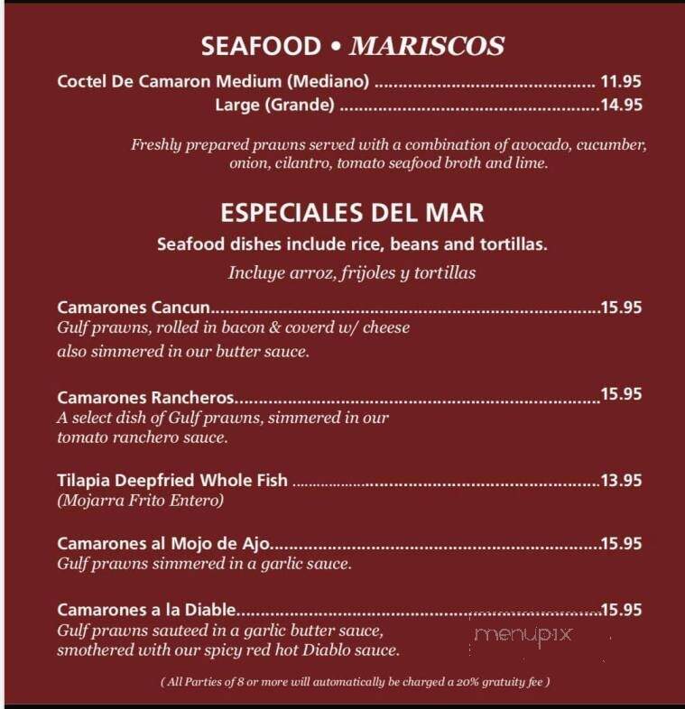 La Villa De Jerez Restaurant - Hollister, CA menu_pic