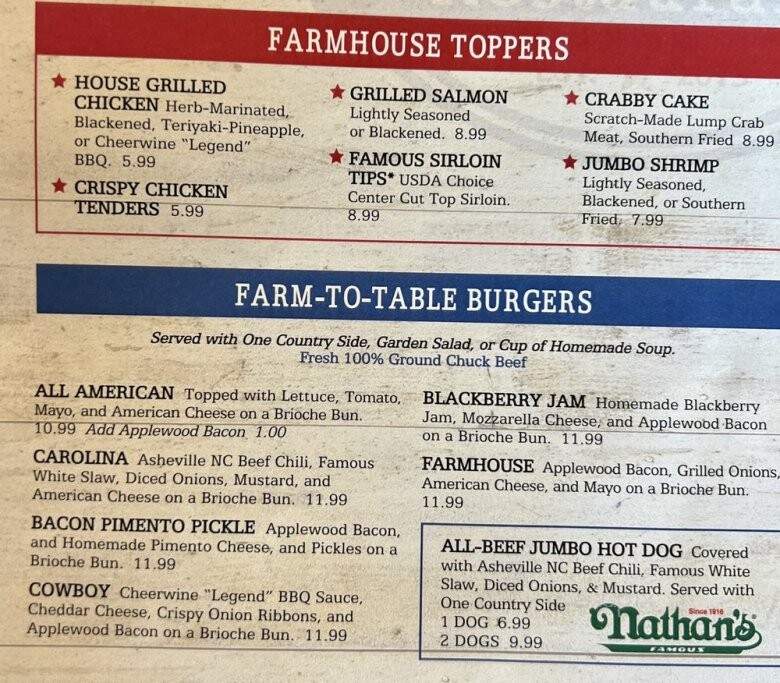 Johnny's Farmhouse Restaurant - Winston-Salem, NC menu_pic