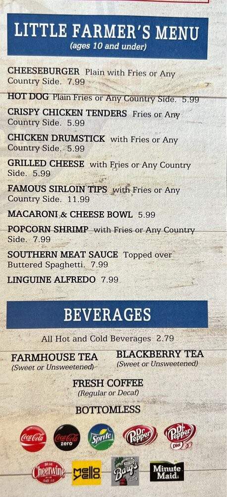 Johnny's Farmhouse Restaurant - Winston-Salem, NC menu_pic