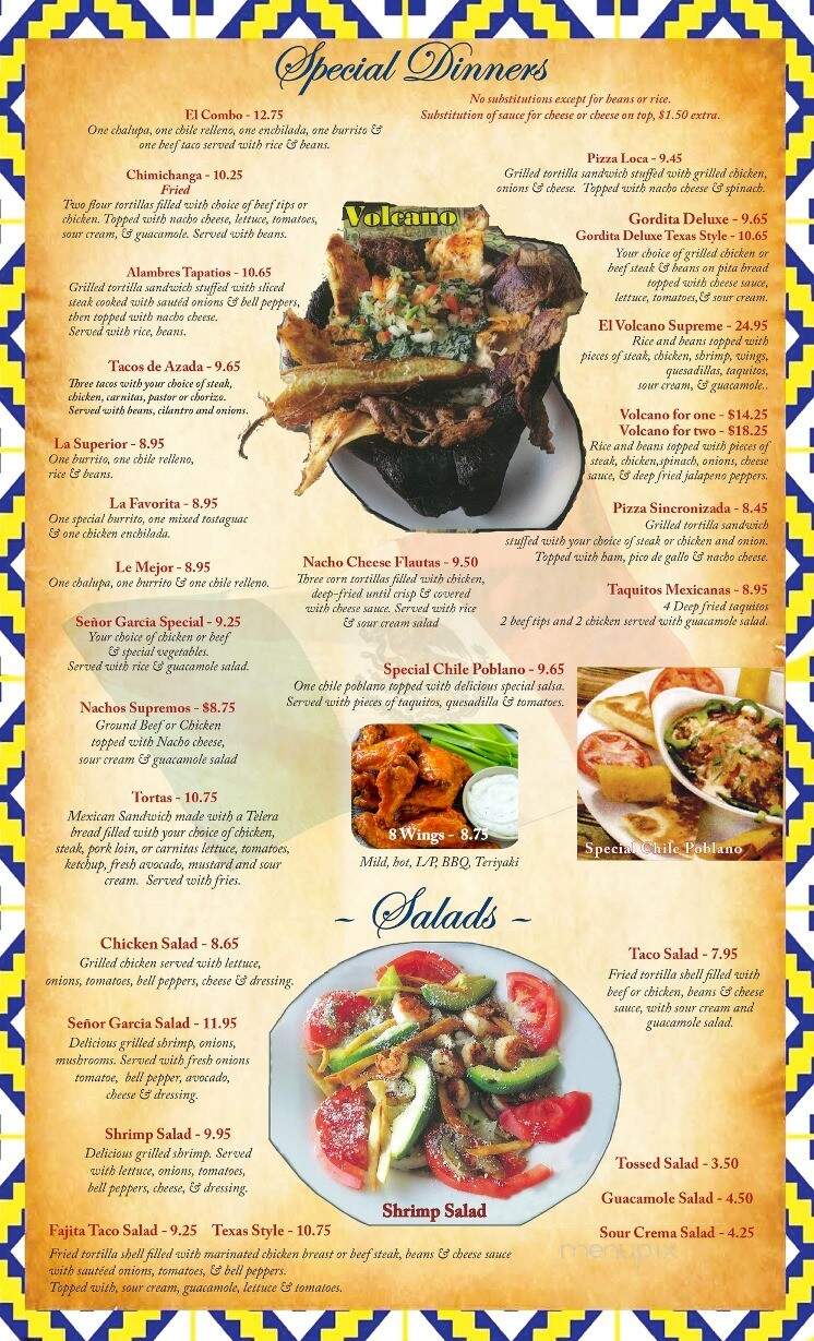 Senor Garcia - Clinton, SC menu_pic