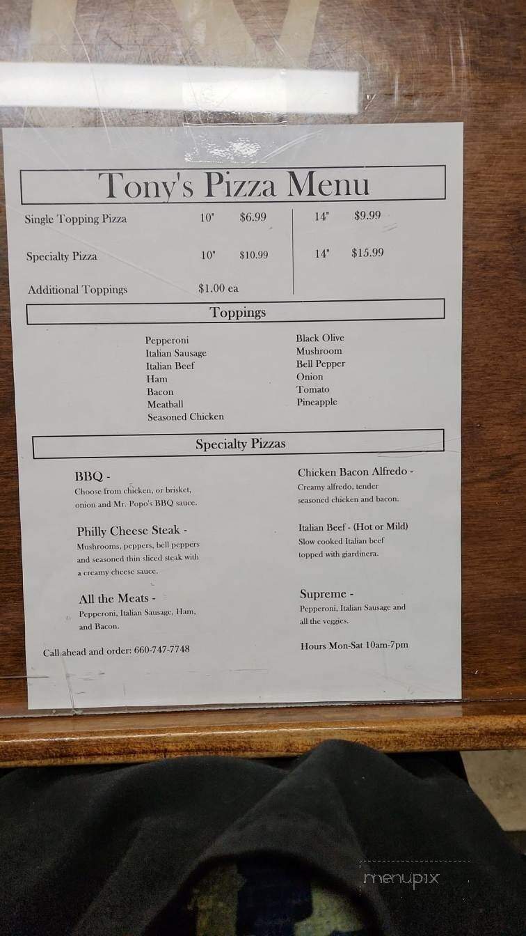 Tony's Market Italian Deli - Warrensburg, MO menu_pic