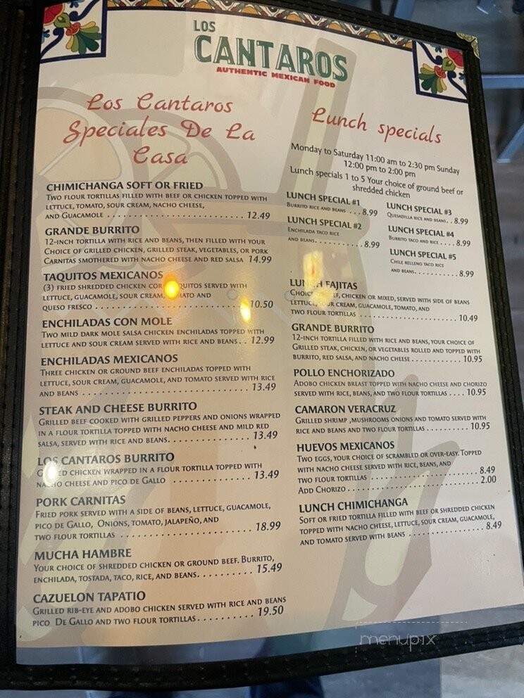 Los Cantaros - Hampton, NH menu_pic