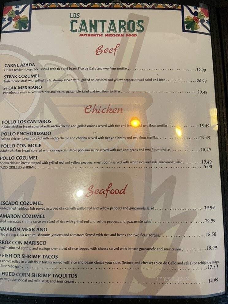 Los Cantaros - Hampton, NH menu_pic