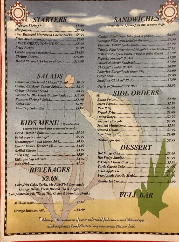 Lakeview Restaurant - Monticello, GA menu_pic