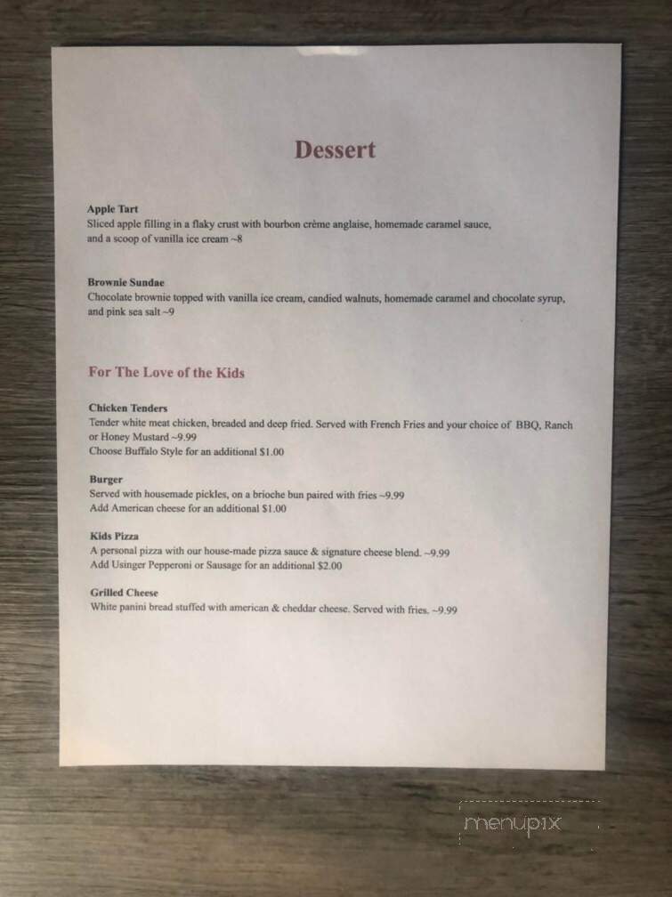 Pleasant Hill Inn - Richfield, WI menu_pic