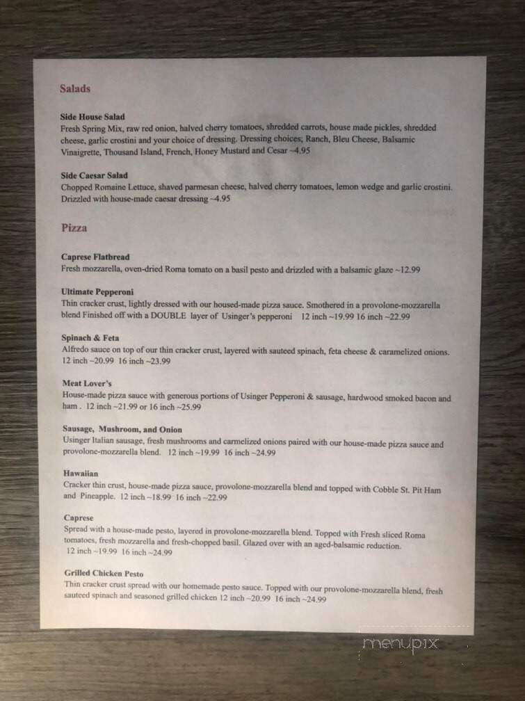 Pleasant Hill Inn - Richfield, WI menu_pic