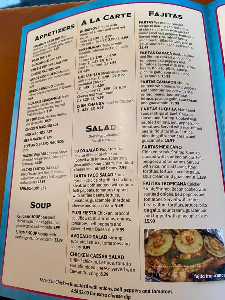 Iguanas Mexican Bar & Grill - Crystal City, MO menu_pic