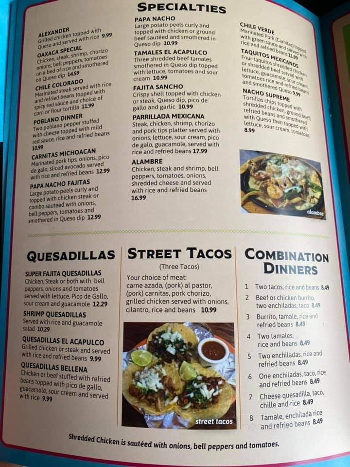 Iguanas Mexican Bar & Grill - Crystal City, MO menu_pic