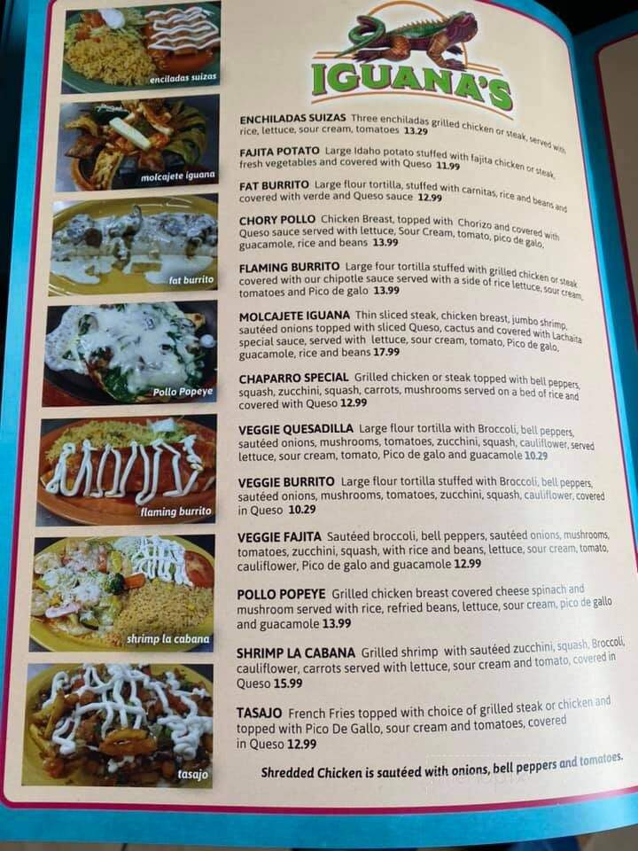 Iguanas Mexican Bar & Grill - Crystal City, MO menu_pic