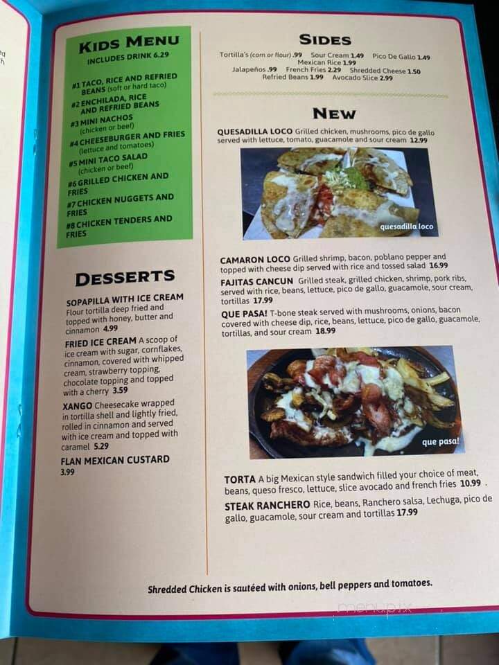 Iguanas Mexican Bar & Grill - Crystal City, MO menu_pic
