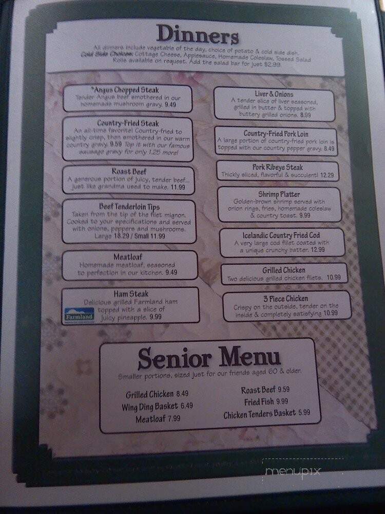 Family Ties Restaurant - Townville, PA menu_pic