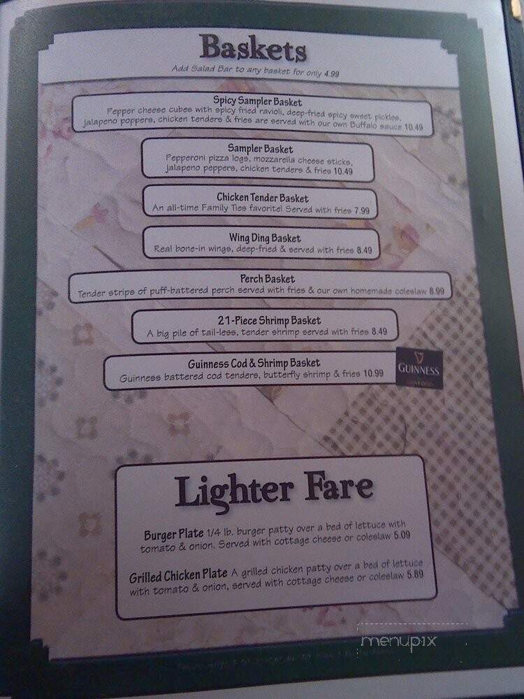 Family Ties Restaurant - Townville, PA menu_pic