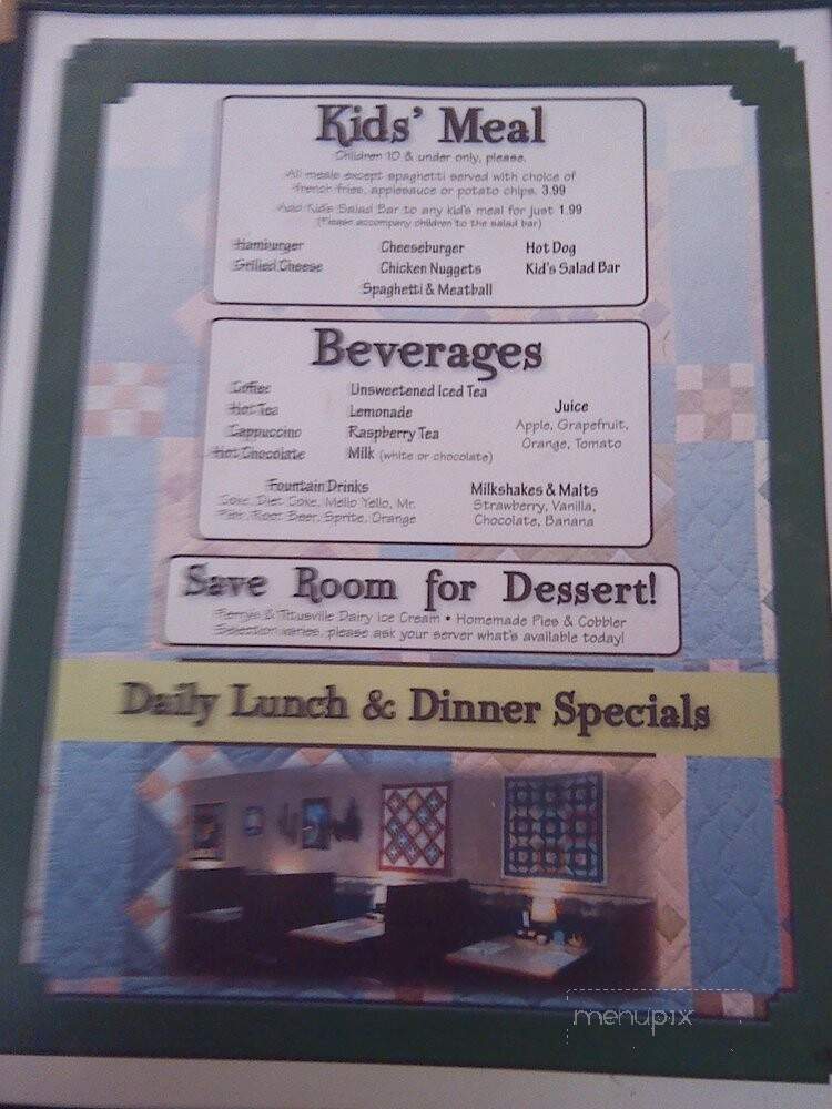 Family Ties Restaurant - Townville, PA menu_pic