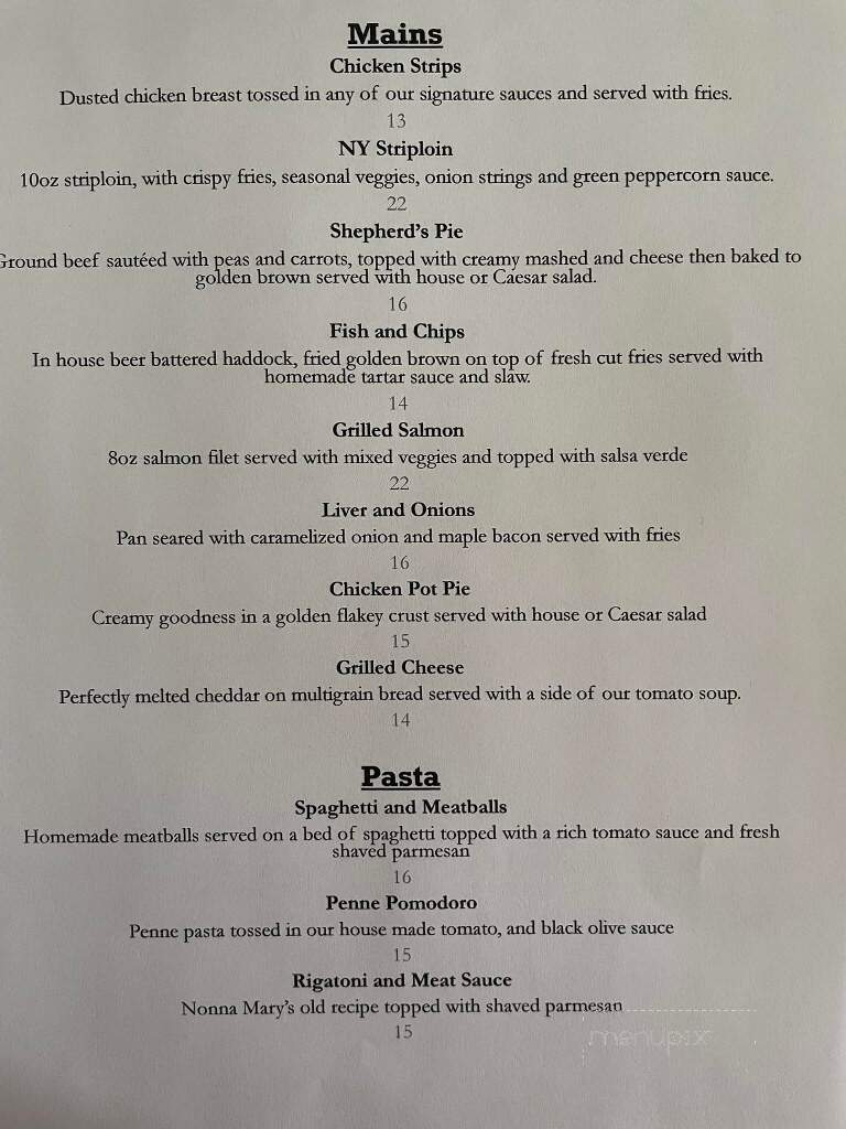 Mount Forest Tavern - Mount Forest, ON menu_pic