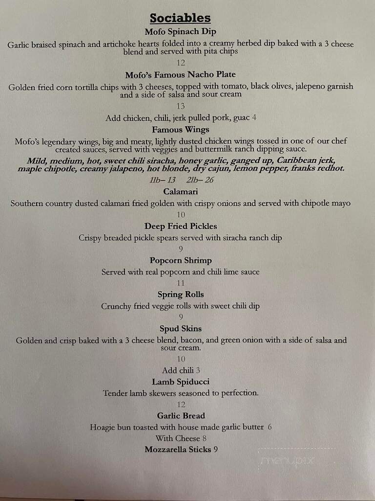 Mount Forest Tavern - Mount Forest, ON menu_pic