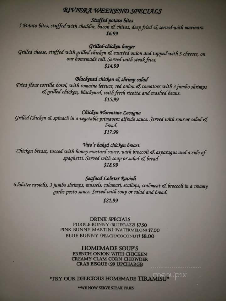 Riviera Pizza & Italian Restaurant - Reamstown, PA menu_pic