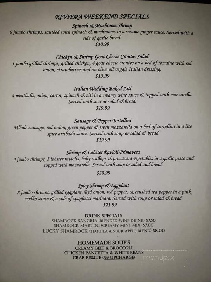 Riviera Pizza & Italian Restaurant - Reamstown, PA menu_pic