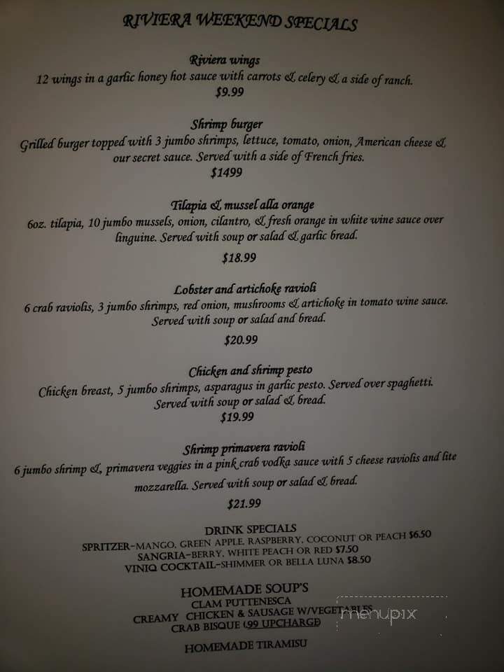 Riviera Pizza & Italian Restaurant - Reamstown, PA menu_pic