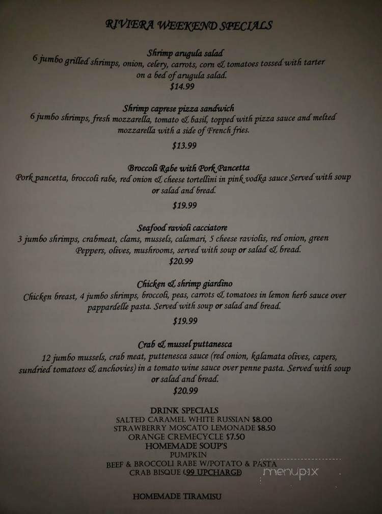 Riviera Pizza & Italian Restaurant - Reamstown, PA menu_pic