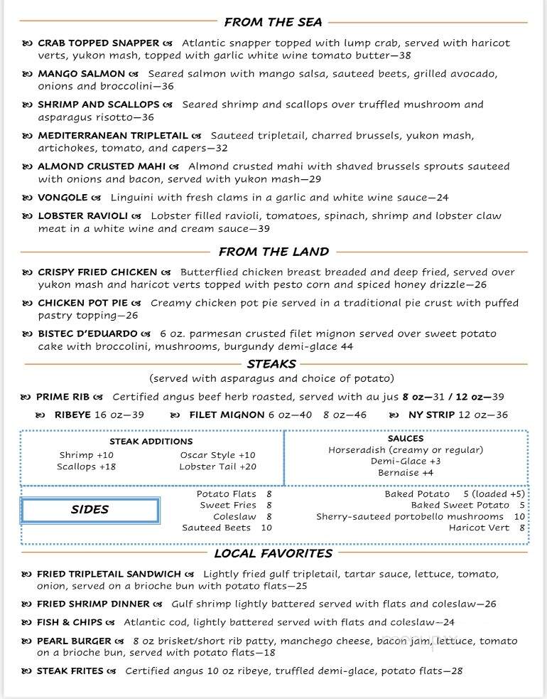 The Pearl Steak & Seafood - Naples, FL menu_pic
