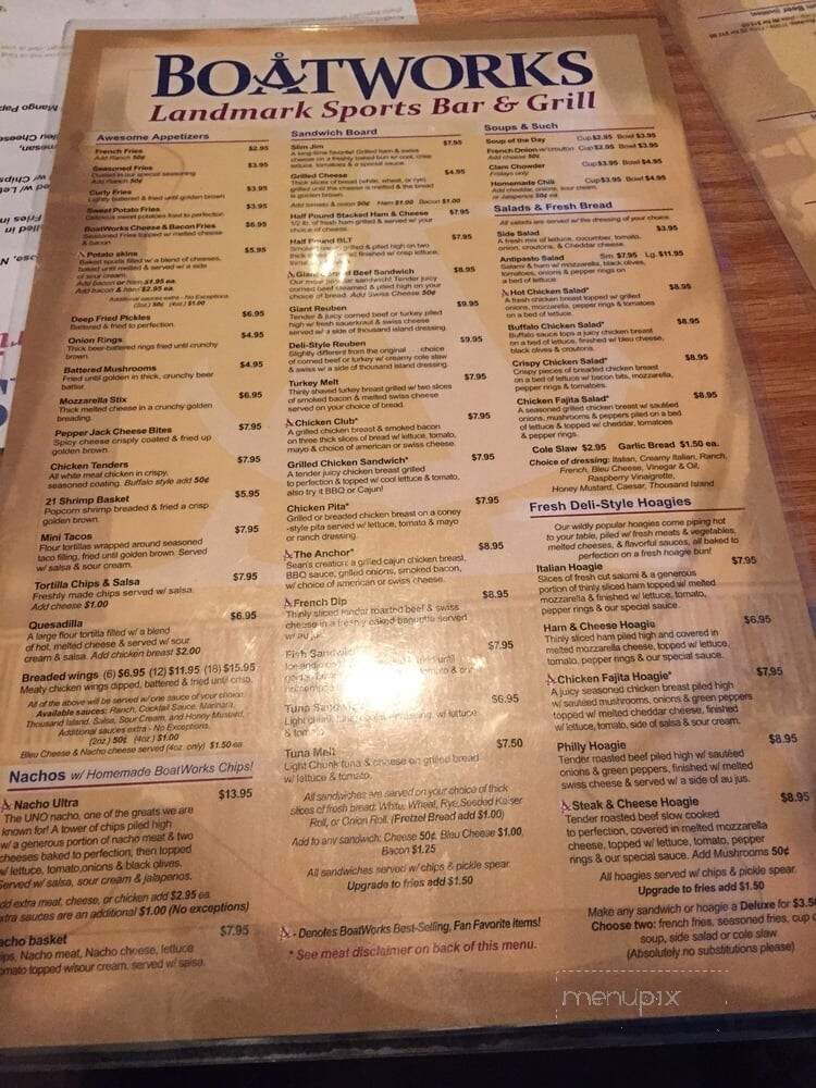 Boat Works - St Clair Shores, MI menu_pic