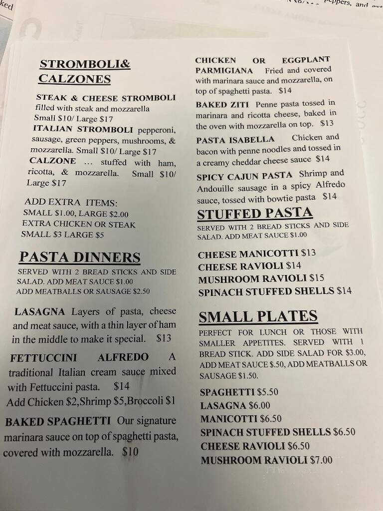 Carmelas Pizza & Italian - Reidsville, NC menu_pic