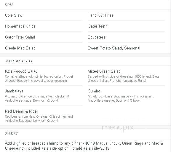 ShrimpDaddy's - Sunrise Beach, MO menu_pic