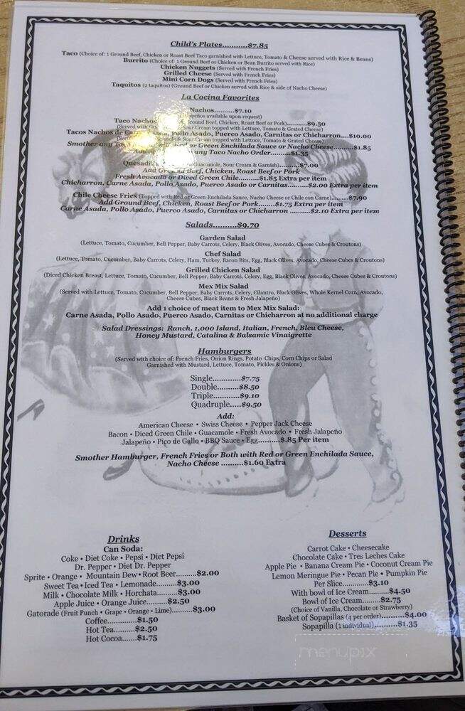 La Cocina Restaurant - Silver City, NM menu_pic