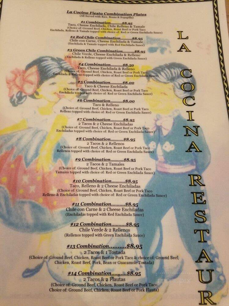 La Cocina Restaurant - Silver City, NM menu_pic