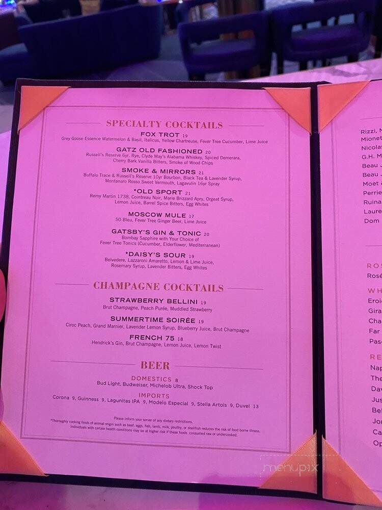 Gatsby's - Las Vegas, NV menu_pic