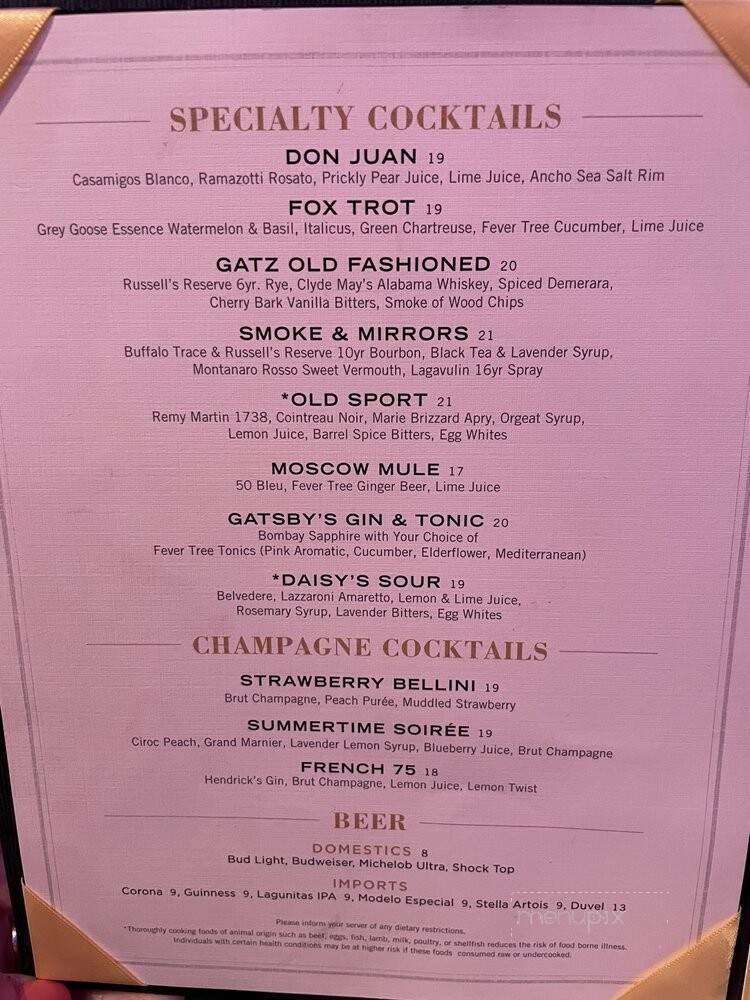 Gatsby's - Las Vegas, NV menu_pic